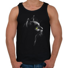 PRINTFASHION Macska portré - Férfi atléta - Fekete