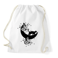 PRINTFASHION macska - Sportzsák, Tornazsák - Fehér tornazsák