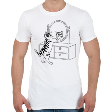 PRINTFASHION Macska szépítkezik - Férfi póló - Fehér