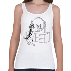 PRINTFASHION Macska szépítkezik - Női atléta - Fehér