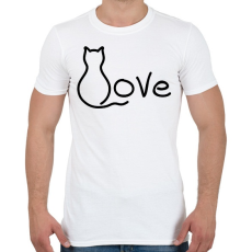 PRINTFASHION Macska szerelem - Férfi póló - Fehér