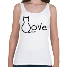 PRINTFASHION Macska szerelem - Női atléta - Fehér női trikó
