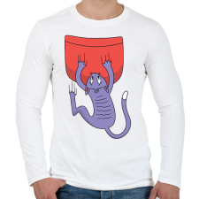 PRINTFASHION Macska zseb - Férfi hosszú ujjú póló - Fehér férfi póló