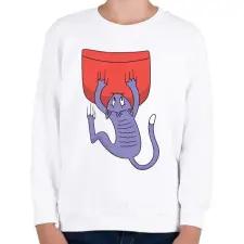 PRINTFASHION Macska zseb - Gyerek pulóver - Fehér gyerek pulóver, kardigán
