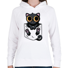 PRINTFASHION Macska zsebminta - Női kapucnis pulóver - Fehér