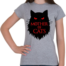 PRINTFASHION Macskák anyja - Női póló - Sport szürke