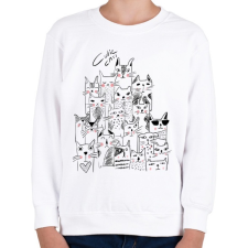 PRINTFASHION macskák - Gyerek pulóver - Fehér gyerek pulóver, kardigán