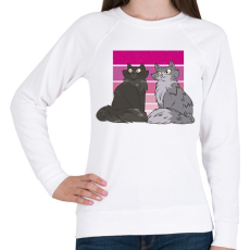 PRINTFASHION Macskák - Női pulóver - Fehér