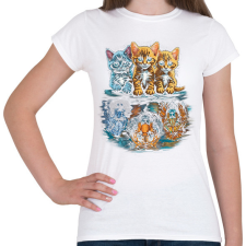 PRINTFASHION Macskák vs. vadmacskák - Női póló - Fehér női póló