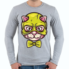 PRINTFASHION Macskamaszk - Férfi hosszú ujjú póló - Sport szürke