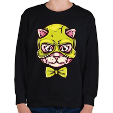 PRINTFASHION Macskamaszk - Gyerek pulóver - Fekete gyerek pulóver, kardigán