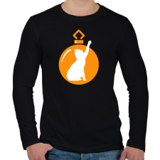 PRINTFASHION Macskás Fadísz - Férfi hosszú ujjú póló - Fekete férfi póló