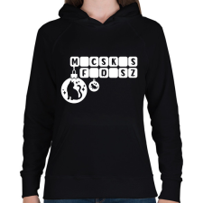 PRINTFASHION Macskás fadísz - Női kapucnis pulóver - Fekete női pulóver, kardigán