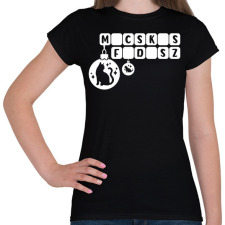 PRINTFASHION Macskás fadísz - Női póló - Fekete női póló