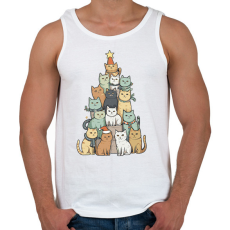 PRINTFASHION Macskás karácsonyfa - Férfi atléta - Fehér