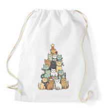 PRINTFASHION Macskás karácsonyfa - Sportzsák, Tornazsák - Fehér tornazsák