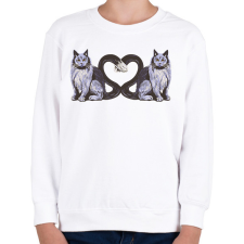 PRINTFASHION Macskás szív - Gyerek pulóver - Fehér gyerek pulóver, kardigán