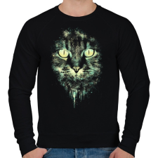 PRINTFASHION Macskaszemek - Férfi pulóver - Fekete férfi pulóver, kardigán