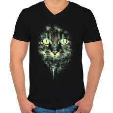 PRINTFASHION Macskaszemek - Férfi V-nyakú póló - Fekete