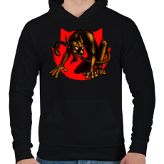 PRINTFASHION Macskaszörny - Férfi kapucnis pulóver - Fekete