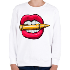PRINTFASHION Mad lips - Gyerek pulóver - Fehér gyerek pulóver, kardigán