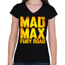 PRINTFASHION Mad Max - Női V-nyakú póló - Fekete női póló