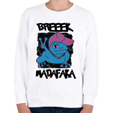 PRINTFASHION Madafaka - béka breeek - Gyerek pulóver - Fehér