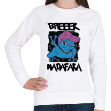 PRINTFASHION Madafaka - béka breeek - Női pulóver - Fehér
