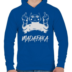 PRINTFASHION Madafaka - macska sötét alaphoz - Férfi kapucnis pulóver - Királykék