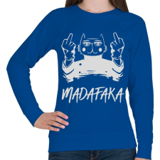 PRINTFASHION Madafaka - macska sötét alaphoz - Női pulóver - Királykék női pulóver, kardigán