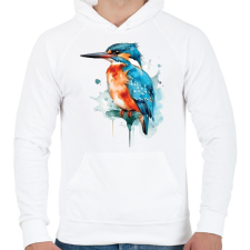 PRINTFASHION madár - Férfi kapucnis pulóver - Fehér férfi pulóver, kardigán