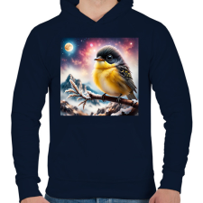 PRINTFASHION Madár - Férfi kapucnis pulóver - Sötétkék férfi pulóver, kardigán