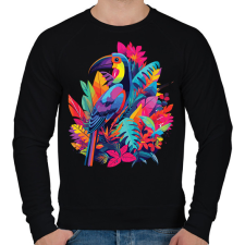 PRINTFASHION Madár  - Férfi pulóver - Fekete férfi pulóver, kardigán