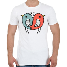 PRINTFASHION Madár szerelem - Férfi póló - Fehér