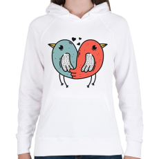 PRINTFASHION Madár szerelem - Női kapucnis pulóver - Fehér