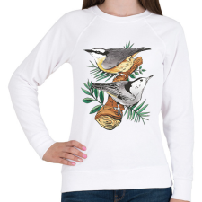 PRINTFASHION Madarak - Női pulóver - Fehér női pulóver, kardigán