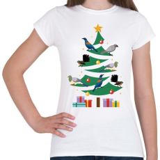 PRINTFASHION Madaras karácsonyfa - Női póló - Fehér