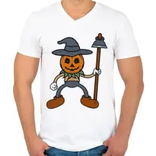 PRINTFASHION Madárijesztő - Férfi V-nyakú póló - Fehér férfi póló
