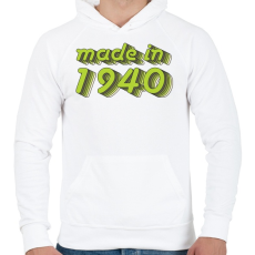 PRINTFASHION made-in-1940-green-grey - Férfi kapucnis pulóver - Fehér