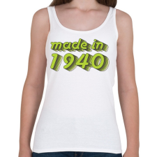 PRINTFASHION made-in-1940-green-grey - Női atléta - Fehér női trikó