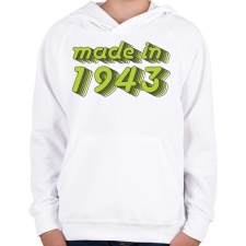 PRINTFASHION made-in-1943-green-grey - Gyerek kapucnis pulóver - Fehér gyerek pulóver, kardigán