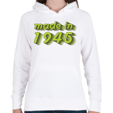 PRINTFASHION made-in-1945-green-grey - Női kapucnis pulóver - Fehér női pulóver, kardigán