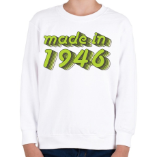 PRINTFASHION made-in-1946-green-grey - Gyerek pulóver - Fehér