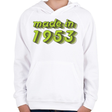 PRINTFASHION made-in-1953-green-grey - Gyerek kapucnis pulóver - Fehér