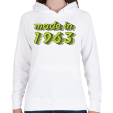 PRINTFASHION made-in-1963-green-grey - Női kapucnis pulóver - Fehér női pulóver, kardigán