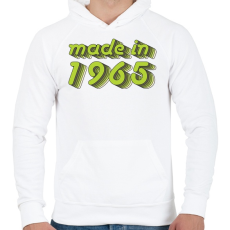 PRINTFASHION made-in-1965-green-grey - Férfi kapucnis pulóver - Fehér