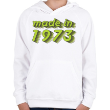 PRINTFASHION made-in-1973-green-grey - Gyerek kapucnis pulóver - Fehér gyerek pulóver, kardigán