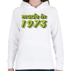 PRINTFASHION made-in-1973-green-grey - Női kapucnis pulóver - Fehér