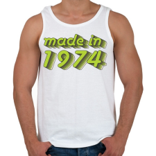 PRINTFASHION made-in-1974-green-grey - Férfi atléta - Fehér atléta, trikó