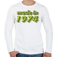 PRINTFASHION made-in-1974-green-grey - Férfi hosszú ujjú póló - Fehér férfi póló